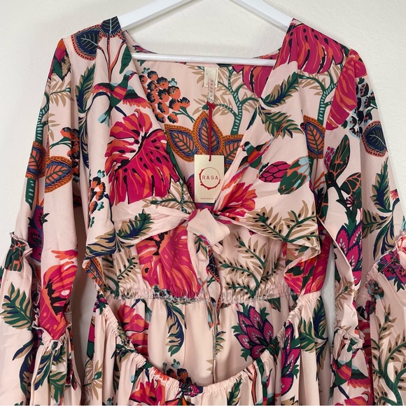 Raga Natura Bell Sleeve Cutout High-Low Midi Dress - Small - Picture 6 of 8